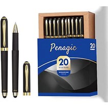 스타일러스 펜 미국 팁이 있는 P 223B 젤 파인 포인트(0.5mm) 블랙 잉크 롤러 볼 매트 디자인-634016, 20 카운트(1개 팩), 0.5mm, 스타일러스 포함, 블랙입니다.