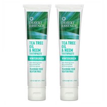 Desert Essence Tea Tree Oil & Neem Toothpaste Wintergreen 데저트에센스 티 트리 오일 앤 님 치약 윈터그린 176g(6.25oz) 2팩
