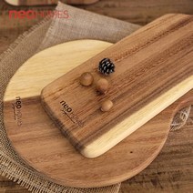 네오홈 보르네오 월넛 통원목 도마 핸들 플레이트 캠핑 나무도마 통나무 플레이트 브런치 커팅보드 플레이팅 우드 인도네시아 수아르나무, 핸들(원형)