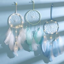 월행잉 LED 깃털 드림캐쳐, 블루