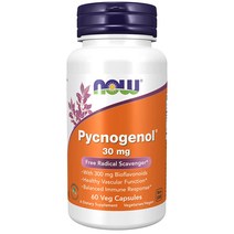 나우푸드 피크노제놀 30mg 해안송 소나무 껍질 추출물 60정 Horphag Research