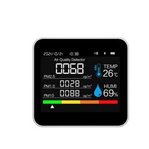 이산화탄소 측정기 일산화탄소 경보기 겨울캠핑 tuya wifi 7in1 공기 품질 pm2 5 co2 tvoc hcho 온도 습도 테스터 휴대용 컬러 디스플레이 감지기, 9 in 1 w 블루투스