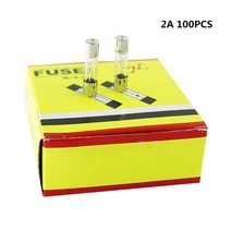 100 개대 5x20mm 퀵 블로우 유리 튜브 퓨즈 모듬 키트 패스트 블로 유리 퓨즈 0.2a 0.5a 1a 2a 3a 5a 8a 10a 15a 20a, 2a 100pcs