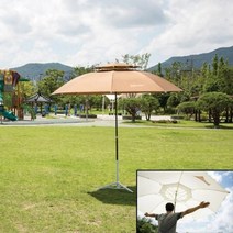 특대형 2중 원형 파라솔 야외 캠핑 카페 정원용파라솔, 파라솔2 7M, 브라운