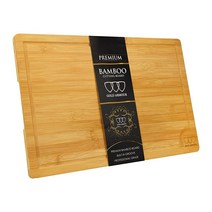 Gold Armour 엑스트라 라지 대나무 도마 - 고기 치즈 및 야채용 주방 도마 정육점 블록 (45.7 x 30.5cm)