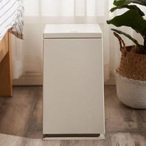 온통온유 종량제 쓰레기통 10리터 모던 사각 휴지통, 아이보리