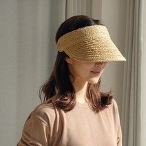 마렌느 햇빛차단 라피아 선캡 모자