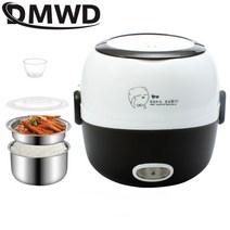 전기 라면 포트 여행용 휴대용 멀티 쿠커 냄비 110V/220V 밥솥 2 층 단열 난방 전기 도시락 휴대용 식사 증, 07 Coffee color_01 110V