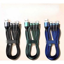 6A 초고속 충전 데이터 케이블 Huawei Apple vivo Xiaomi OP 및 Android에 적합한 3-in-1 플래시 충전 케이블, 레드 - 1.2m (고속충전)