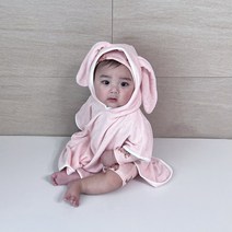 베베라온 밤부 아기 유아동 샤워 목욕가운 후드 타올 뭉이 85*130