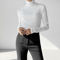 소프트 텐션 슬림 골지 폴라티