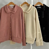 여성의류 동글 가디건 금장 302K827S 카라 빅사이즈