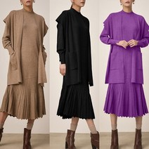 리베레츠 울니트원피스+숄가디건2종세트