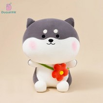 허스키 피규어 시바 푸들 생일선물 쿠션 공룡 고양이 인형 어린이 빅 사이즈 곰인형 모찌 돼지, 옵션01, 35센티미터(축하장 대필) 장미꽃 선물