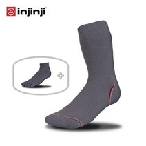 INJINJI 인진지 쿨맥스 양말 트레일러 퍼포먼스 발가락 양말 등산 양말 스포츠 양말, GRAY, L