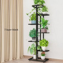 6/7/8 레이어 꽃 스탠드 랙 선반 철 공장 홀더 홈 정원 냄비 주최자 거실 스토리지, 7layers-black