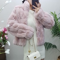 제이후 하이넥 숏 페이크 에코퍼 밍크 퍼 자켓