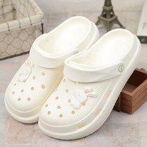 [항공배송] Dongdong 신발 여성 두꺼운 부드러운 단독 여름 한국 스타일 미끄럼 젤리 신발 비치 신발 여성 슬리퍼 커플 발가락 덮인 신발