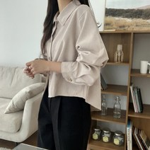 [언발 크롭 골덴~!] 호시 카라 골덴 언발 숏남방