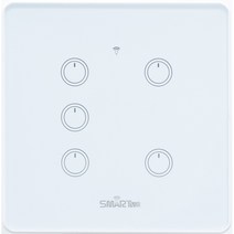 스마트빌 Iot Zigbee 5구 스위치 화이트 고출력 1 700W (8A) SLA05, 1개
