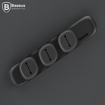 베이스어스 마그네틱 케이블 클립 선정리홀더, 1개, 블랙