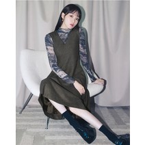 더엣지 하이버 체크 원피스