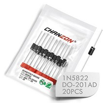 (Pack of 20 Pieces) Chanzon 1N5822 Schottky Barrier Rectifier Diodes 3A 40V DO-201AD (DO-27) Axial 5, 1, 20 Piece