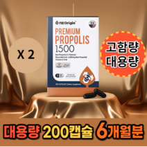 기침 가래 몸속 코 감기 축농증 염증 에좋은 영양제 입병 혓바늘 구내염 마른 기침 비염 기관지염 약 3개월분 대용량 뉴질랜드산 프로폴리스 최대함량 비타민E 건강기능식품 식약처 인증, 2상자(200캡슐) 6개월분_사은품패치
