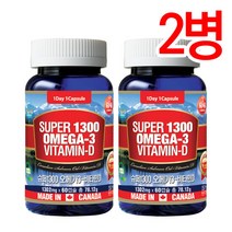 통라이프-슈퍼1300 오메가3-비타민D-60캡슐 2병 4개월, 단품, 단품