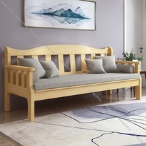 벤치형소파 현관 좁은거실 평상 나무 쇼파 원목 카페 등받이없는 리빙다이닝 미니 2인용 실내 베란다, 120*50 *40 연우드