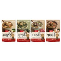 양반 즉석국 (백합미역국 진국소고기무국 한우사골시래기국 백합우거지된장국), 460g, 4종 1세트 (총4봉)