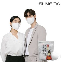[숨시다] 품질 좋은 KF94 2D 새부리형 임금님마스크 대형 (화이트 75매입)