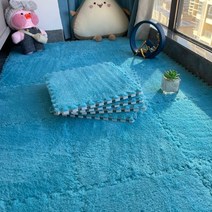 커피 매트 사계절 범용 스웨이드 바닥 스티칭 침실 벽벽 카펫 침대 옆 공주 방 티 테이블 다다미, 30x30x1cm 10pcs, dark blue