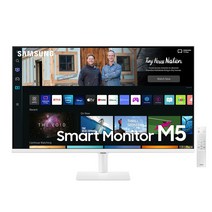 삼성전자 27인치 화이트 스마트 모니터 M5 S27BM501 IOT 스트리밍 리모컨 포함, M5 S27BM501/LS27BM501EKXKR