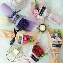 [이거찜] 향기가득 카네이션 비누꽃다발 (3송이+포장+플라워박스) 꽃바구니 어버이날 스승의날, 다크퍼플, 핑크, 1