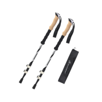 프리미엄 초경량 듀랄루민 등산스틱 세트 크로크손잡이 + 스틱케이스, 블랙화이트