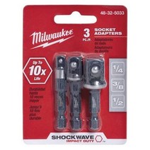 Milwaukee 48-32-5033 파워 드릴 비트 연장 충격파 소켓 어댑터 세트 1/4 