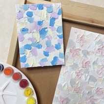 백드롭 페인팅 유화 아크릴 나이프 캔버스 그리기 키트 세트 벚꽃 바다, S사이즈_13x18cm