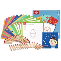 지능발달교구 칸채우기 성냥개비퍼즐 창의력 집중력 어린이집 원목 손장난감 스틱 두뇌발달 블록