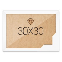 보석십자수 패브릭형 액자 30x30 고급형 우드 화이트 (아크릴 보호필름-스티커판 포함), 단품