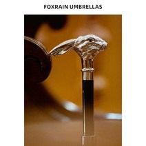 클래식 고급 영국왕실우산 토끼조형물 정장우산, 클래식래빗헤드-블랙로드-실버