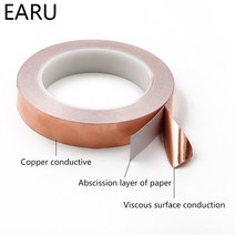 구리선 와이어 코일 단면 전도성 구리 호일 테이프 스트립 20 m 접착 EMI 차폐 내열 2mm 3mm 4mm 5mm 6mm, 03 4mm