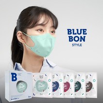 블루본 스타일 컬러 마스크 대형 10매, 딥그린