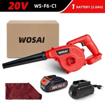낙엽청소기 고압 송풍기 강력 무선 에어건 제설 터보 산업용 전동 세차 wosai mt, 20v ws-f6-c1, 유럽 ​​연합