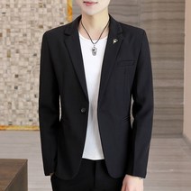 남성 원버튼 정장 자켓 데일리 캐주얼 슬림핏 블레이져 고급 슈트 재킷 결혼식