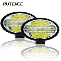 144W LED 타원형 작업 라이트 바 12V 24V 트랙터 오프로드 슈퍼 브라이트 화이트 앰버 운전 램프 스포트라이트 지프 ATV 오토바이, white-yellow 1PCS