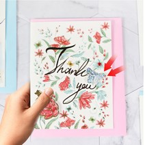 캘리그라피 입체 생일 발렌타인데이 축하 감사 카드, 01. 카네이션 한송이