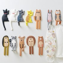 선물의집365 동물 고양이 현관 현관문 마스크 걸이 구부러지는 자석 후크 차키 열쇠, 1개, 토끼