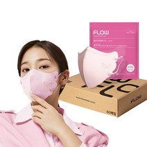 플로우 KF94 천사 새부리형 마스크 ML 중대형, 50매, 핑크