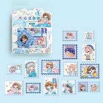 다꾸 MOHAMM 30 시트 Scrapbooking 기획자 Bronzing 만화 우표 스티커 여행 일기 DIY Craft Envelope Seal, 04 D